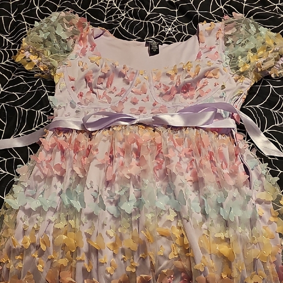 Hot Topic Dresses & Skirts - Hot Topic, 3d Butterfly Rainbow Dress, Plus Size 1, Like New